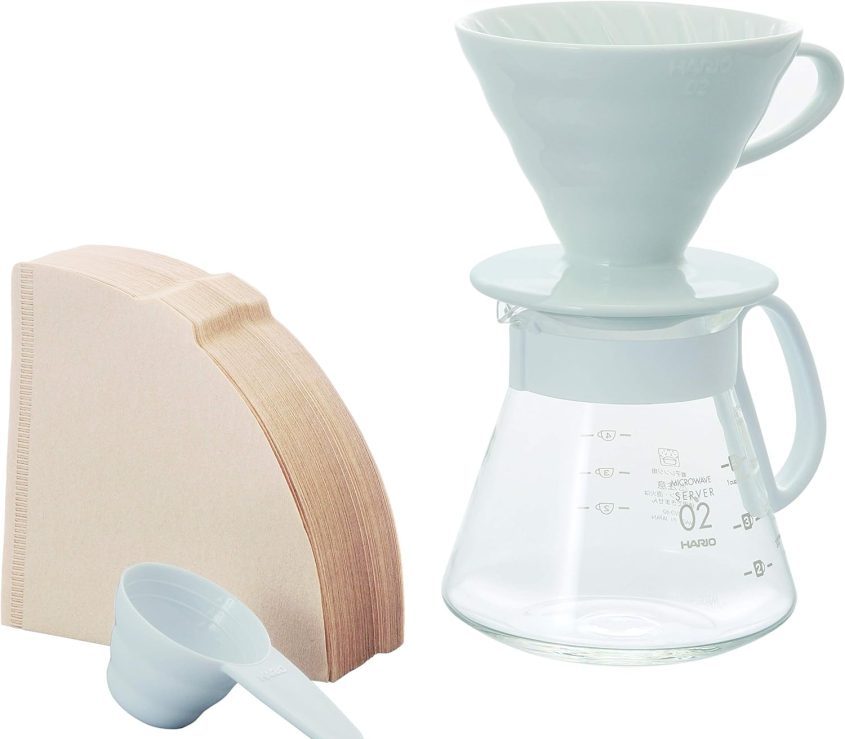 Hario V60 Review: Best Pour-Over Dripper? 3 White Hario V60 02 dripper detail
