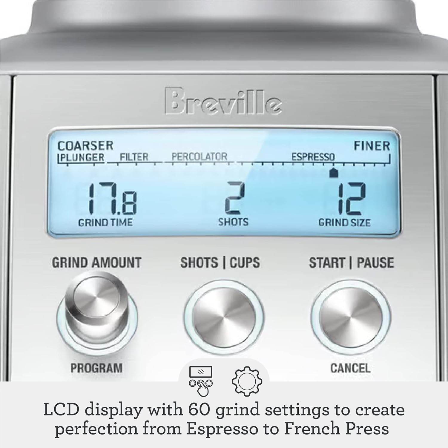 best electric grinder settings display for stepped espresso adjustment